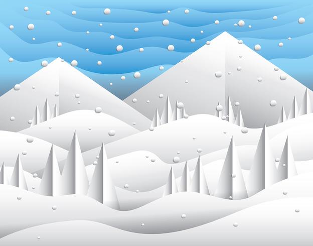 Papel arte paisaje Vector