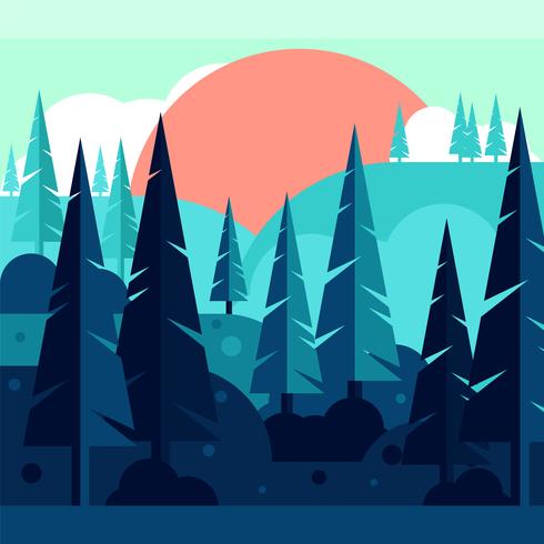 Abstract Forest Illustration vector