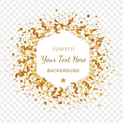 Gold Confetti Transparency Background vector