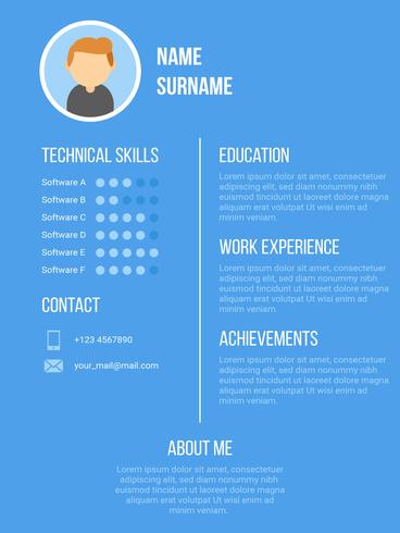 vectores únicos de diseño gráfico del curriculum vitae