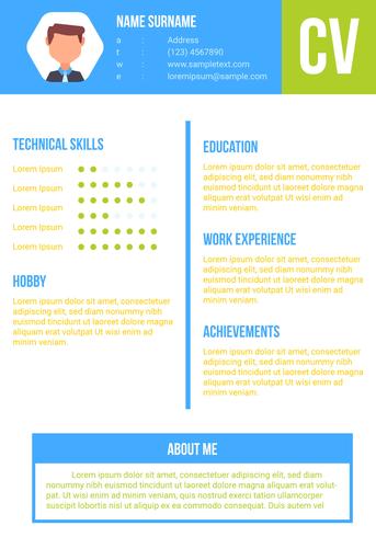 vectores únicos de diseño gráfico del curriculum vitae