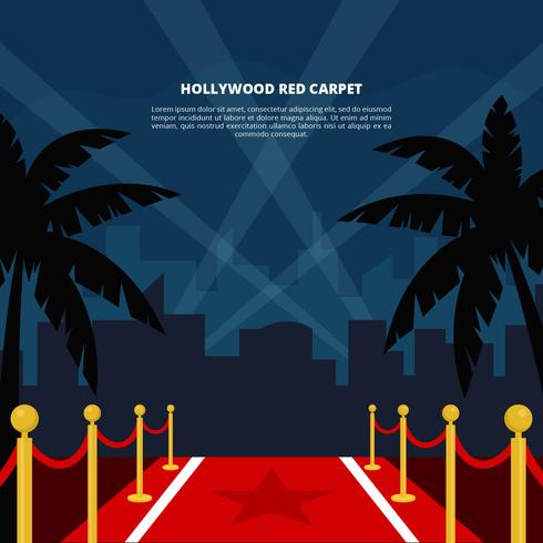 Hollywood Red Carpet Vector Illustration