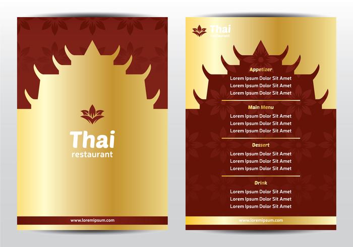 Traditional Elegant Thai Menu vector
