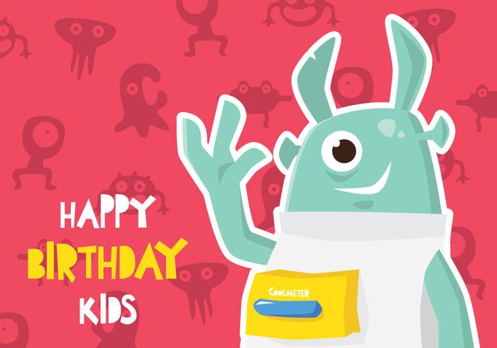 Monster Birthday Card vector