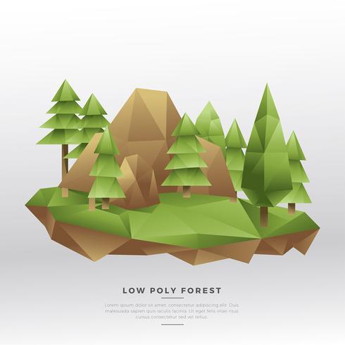 Vector de Low Poly Pine Forest