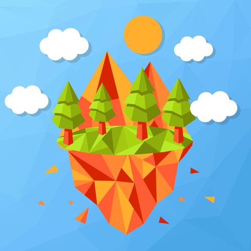 Low Poly Forest Vector