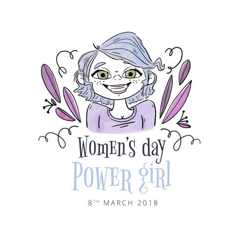 Colorful Woman Smiling With Leaves Flying To Women27;s Day - Download Free Vector Art, Stock Graphics & Images