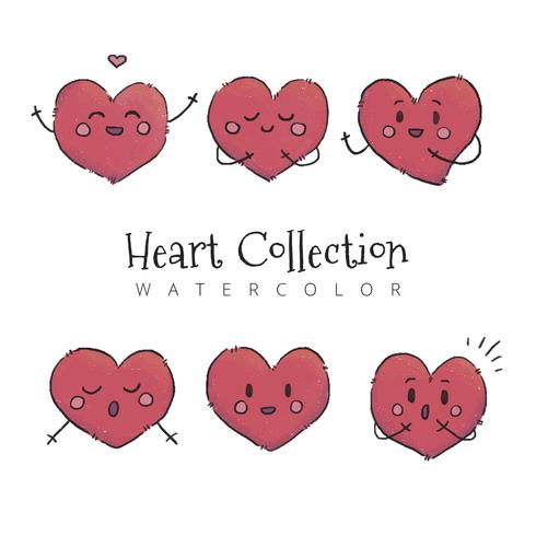 Cute Heart Character Collection To Valentine's Day vector