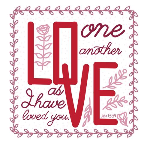 Tipografía Love One Another vector