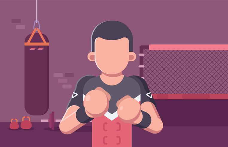 Ultimate Fighting Fighter In Training Facility vector