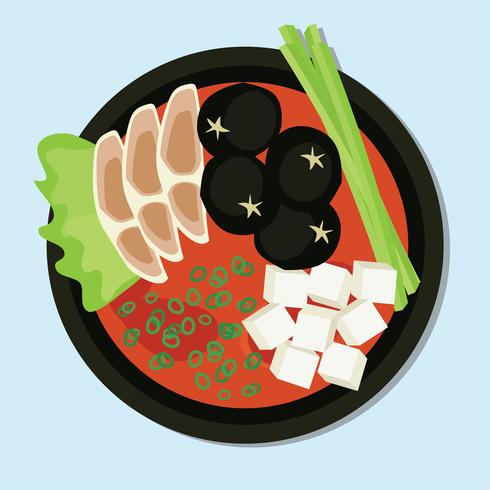 Hot Pot Top View vector