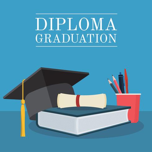 vector de graduación de diploma set