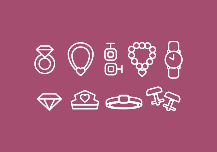 vector jewerly icon set