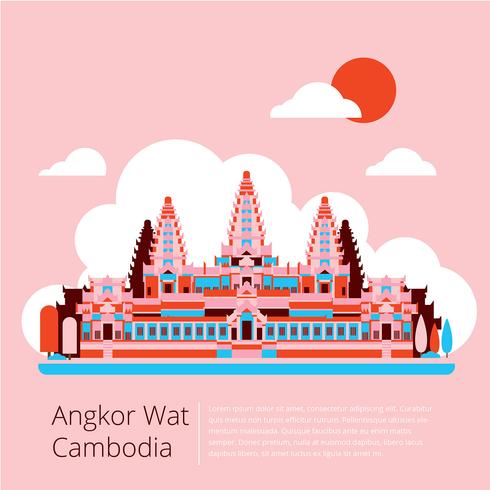 Vector plano de Angkor Wat Camboya