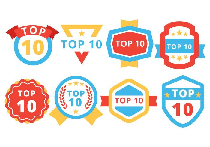 Free Top 10 Badge Vector