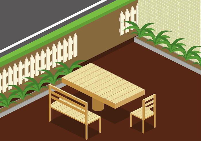 Lawn Chair Isometric Free Vector