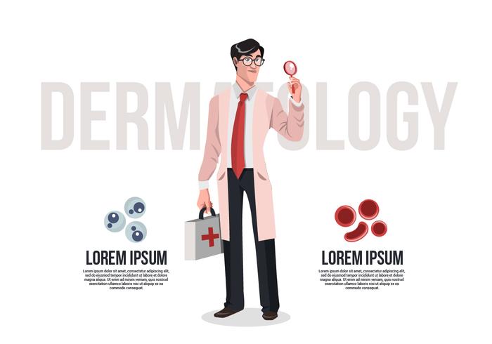 Dermatología Doctor Vector Illustration