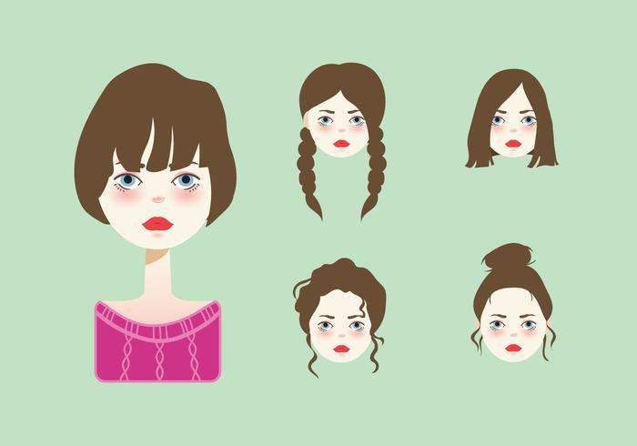 Girl Hairstyle Vector