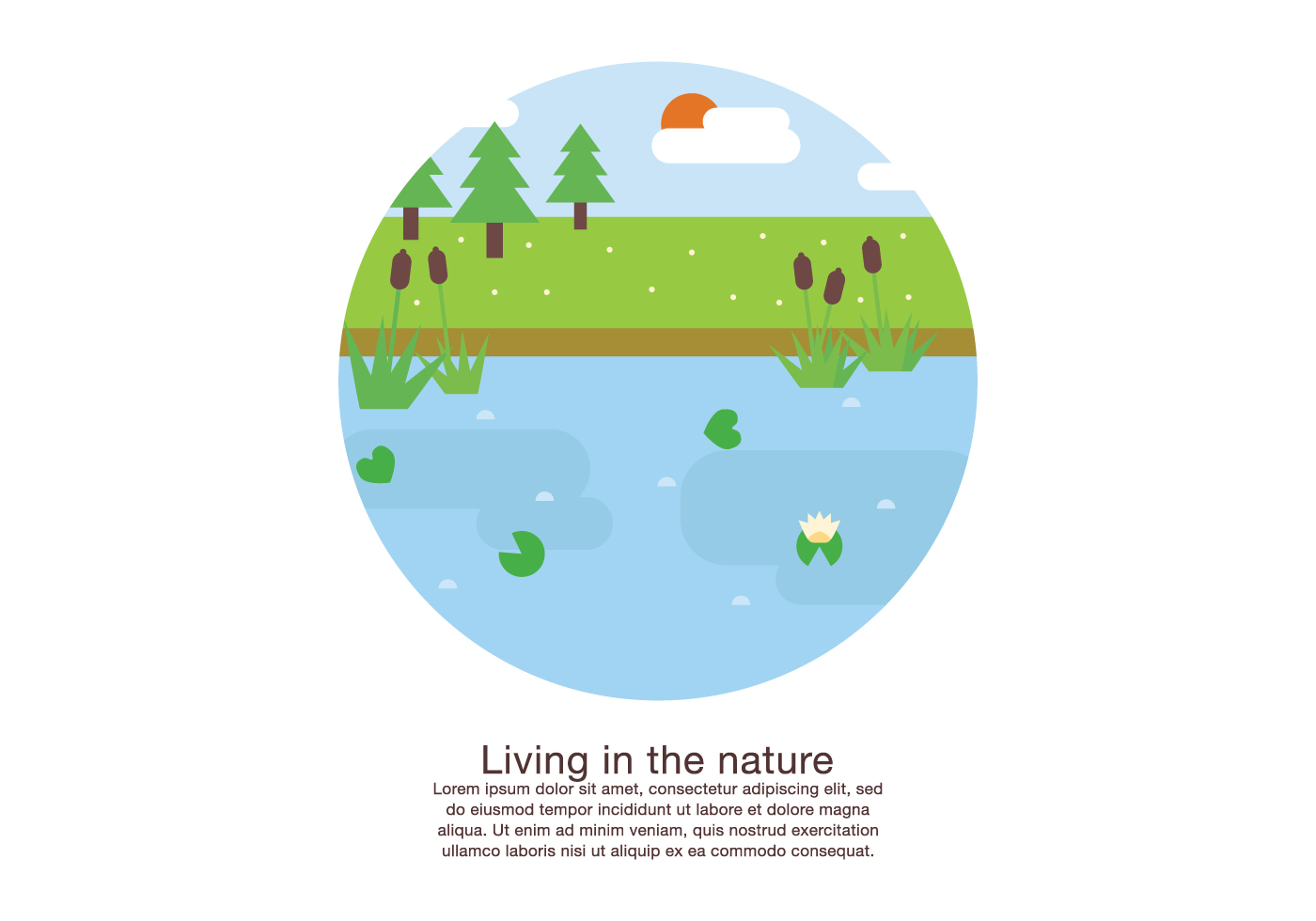 Lake Landscape 181642 Vector Art at Vecteezy