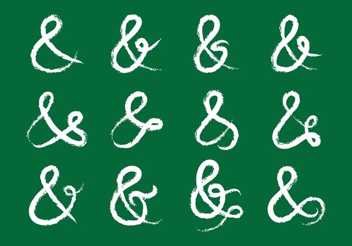 Ampersand Chalk Doodle vector