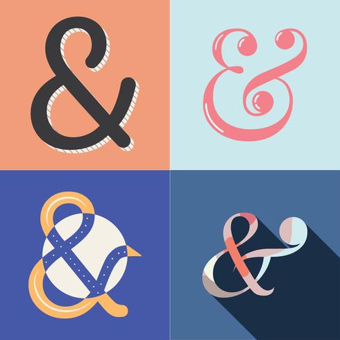 Ampersand with Style Set Vector