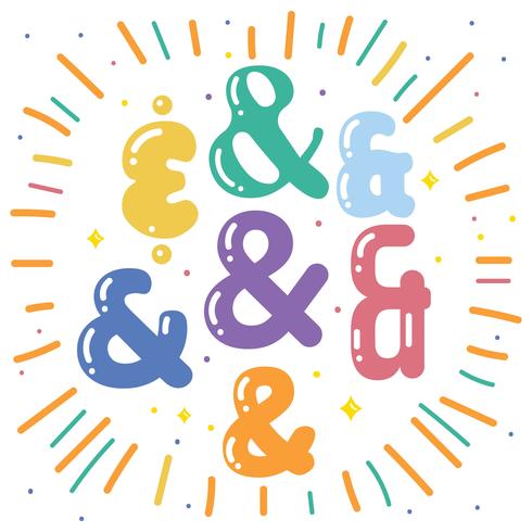 Bubble Ampersand Set Vector