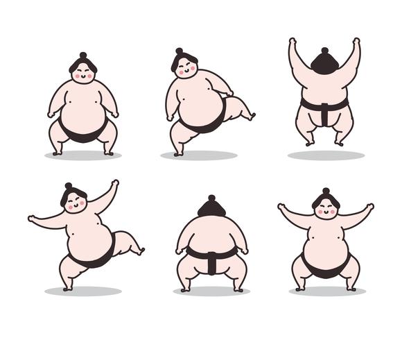 Vector de luchador de sumo