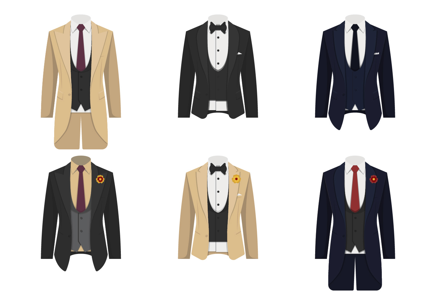 Collection Of Tuxedo Suit Vector  Illustration Download 