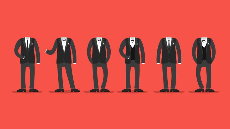 Flat Black Tux Free Vector