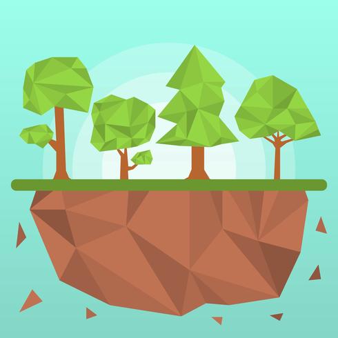 Flat Polygon Trees Vector Illustration