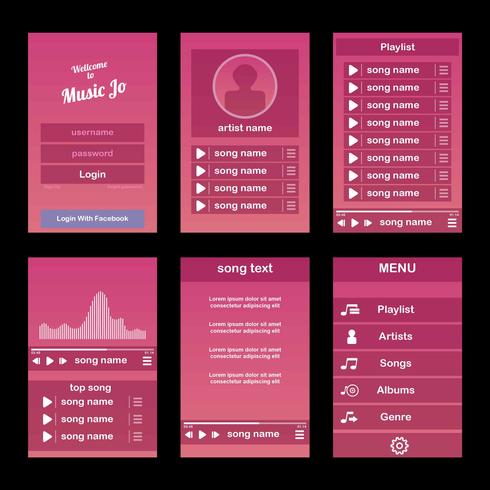 mobile app gui vector