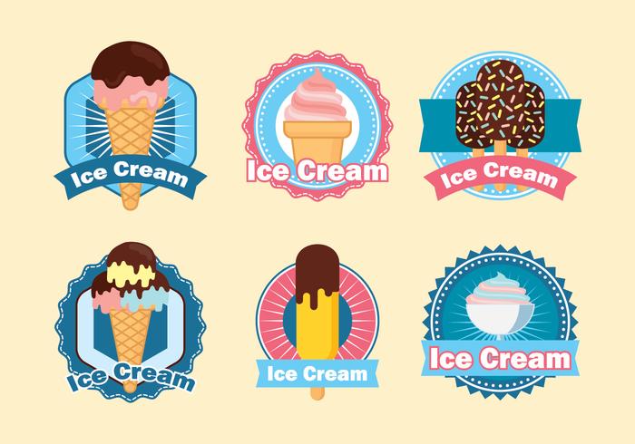 Ice Cream Shop Logo Set vector