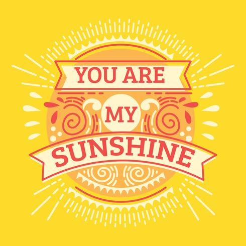 Eres My Sunshine.Inspirational Quote.Hand Drawn Ilustración con letras a mano vector
