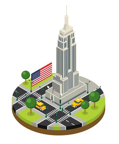 New York City  Isometric Empire State Building Vector