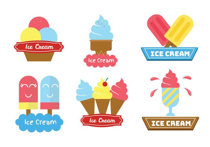 paquete de vectores de logo de tienda de helados