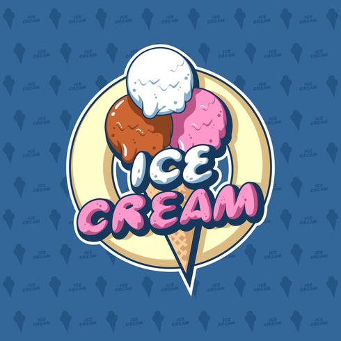 Ice Cream Cone Shop Logo Vector