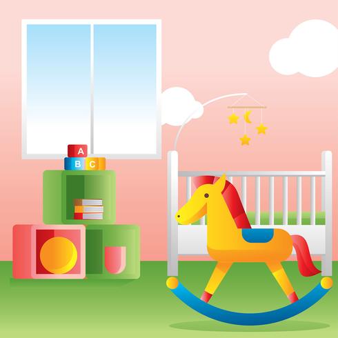 niños habitación decoración rosa vector