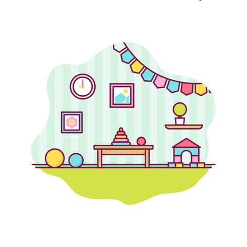 Vector de decoración de habitación de niños