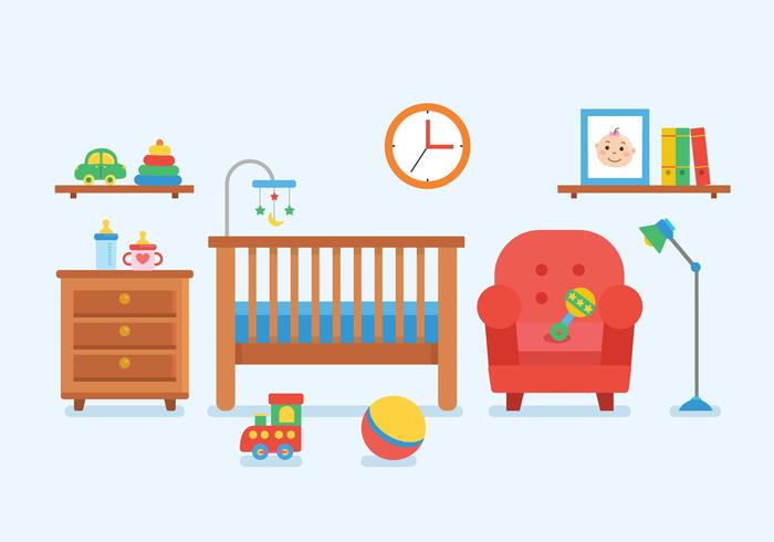 Decoración de la habitación de los niños vector