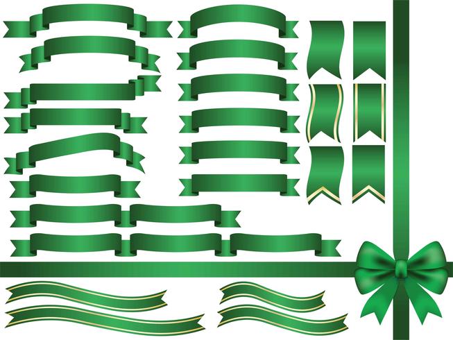 Un conjunto de cintas verdes surtidas. vector