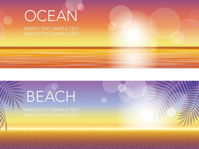 A set of two vector sunset background/message frames. 