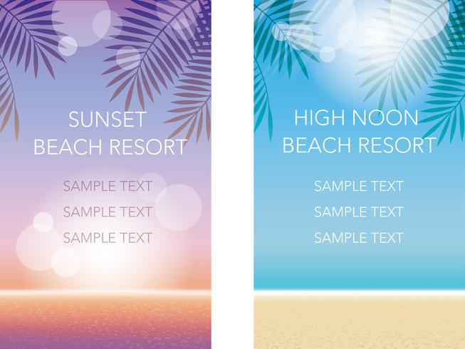 A set of two summer background vector illustrations.