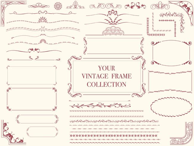 A set of assorted vintage frames. vector