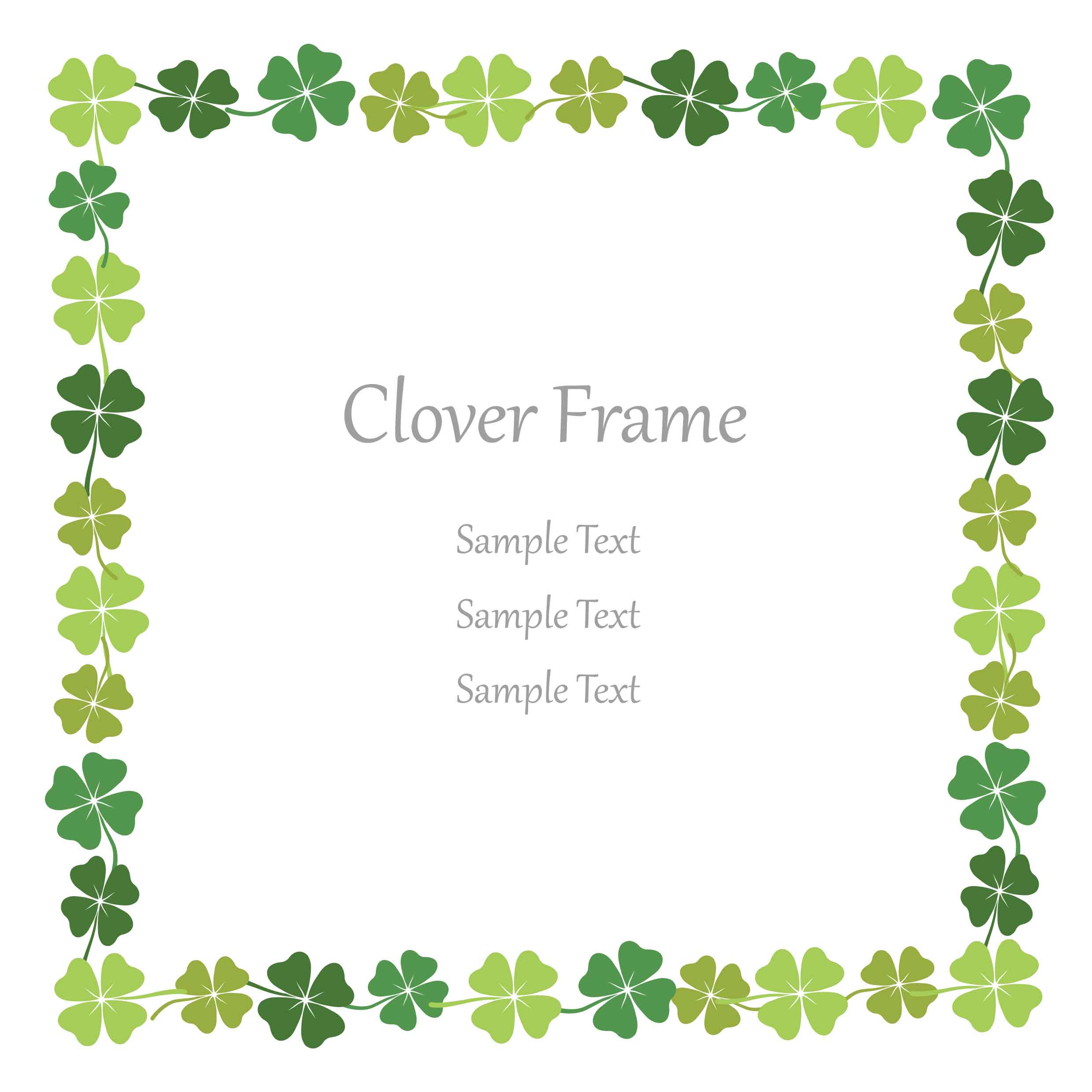 Fourleaf clover square frame. 182083 Vector Art at Vecteezy