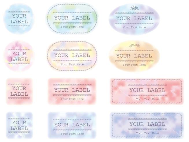 A set of assorted pastel color labels.  vector