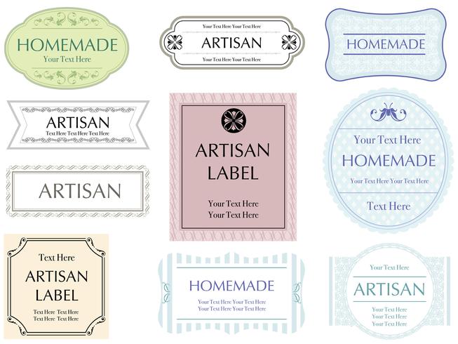 A set of assorted ten labels. vector