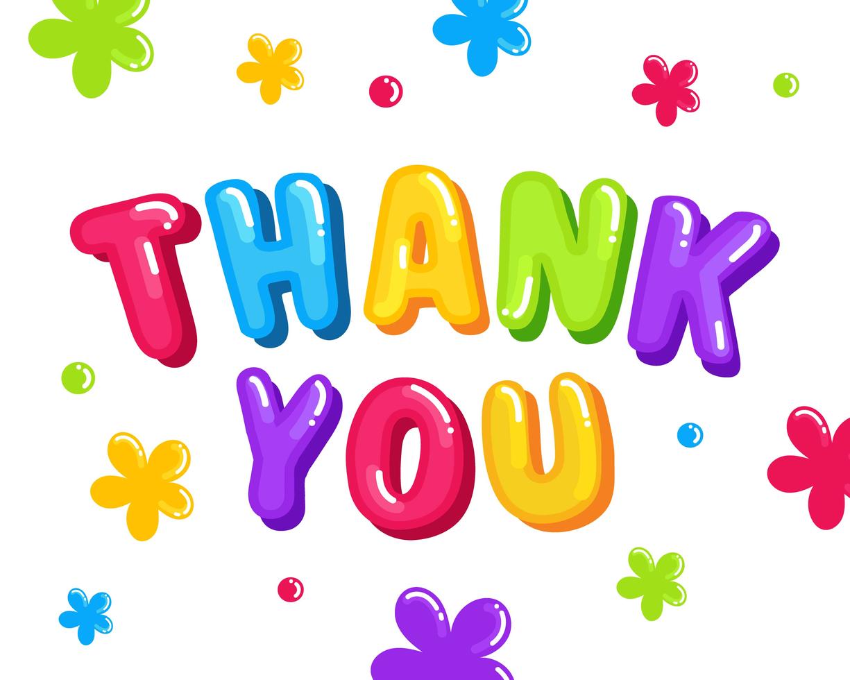 Colorful Thank You Typography 182326 Vector Art at Vecteezy