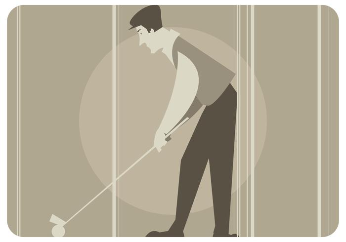 Vintage Golf Player Vector