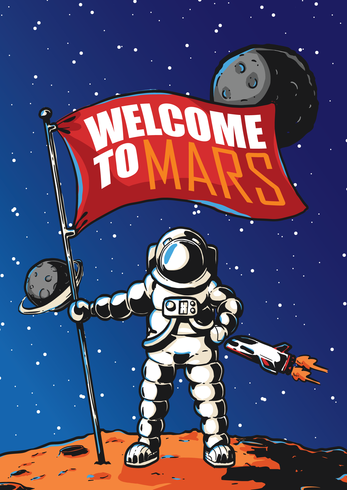 Mars Exploration Illustration vector