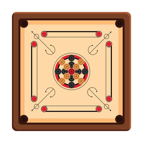 Juego de mesa carrom vector